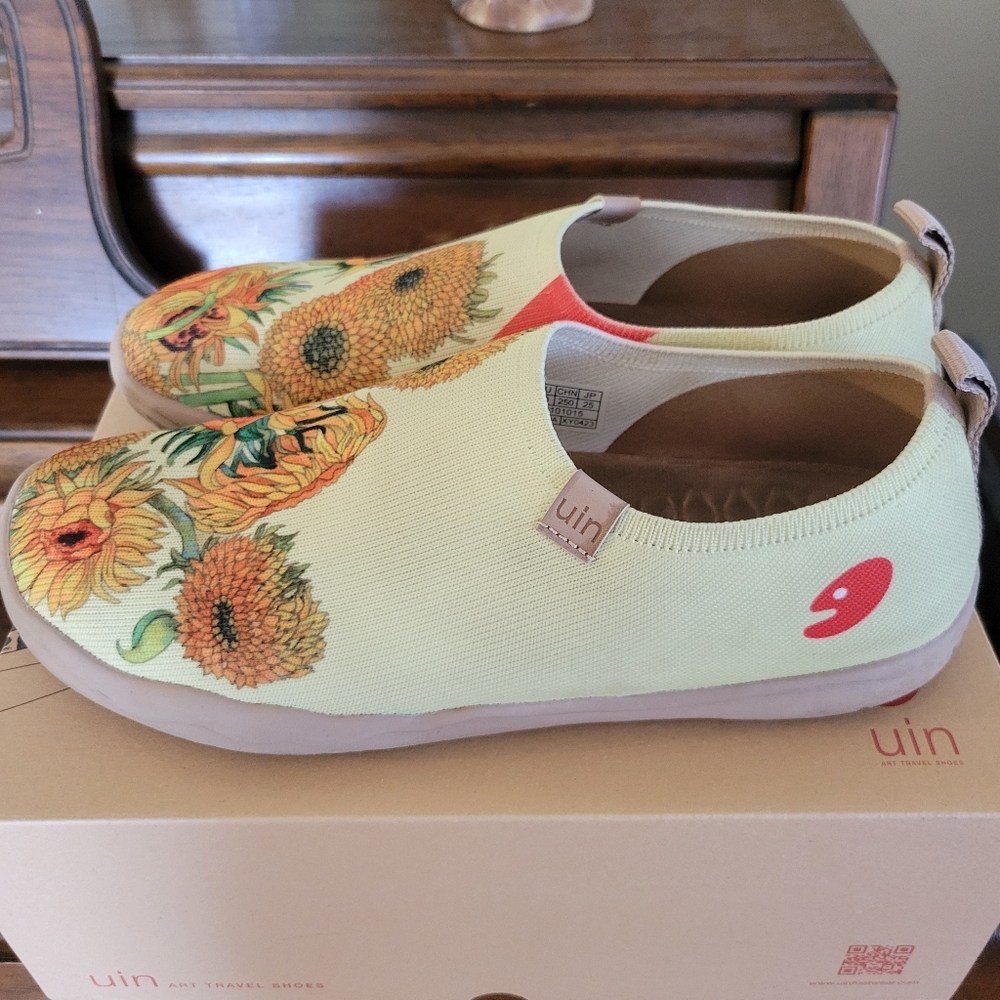 UIN Sunflower Canvas Slip-Ons - Yellow and Orange - Picture 5 of 7